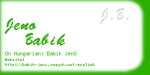 jeno babik business card