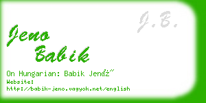 jeno babik business card